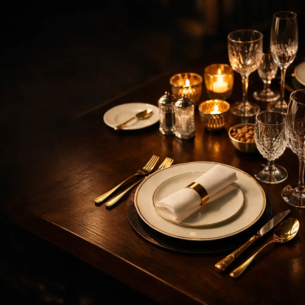 Elegancko nakryty stół w luksusowej restauracji Grand Casino Restaurant
